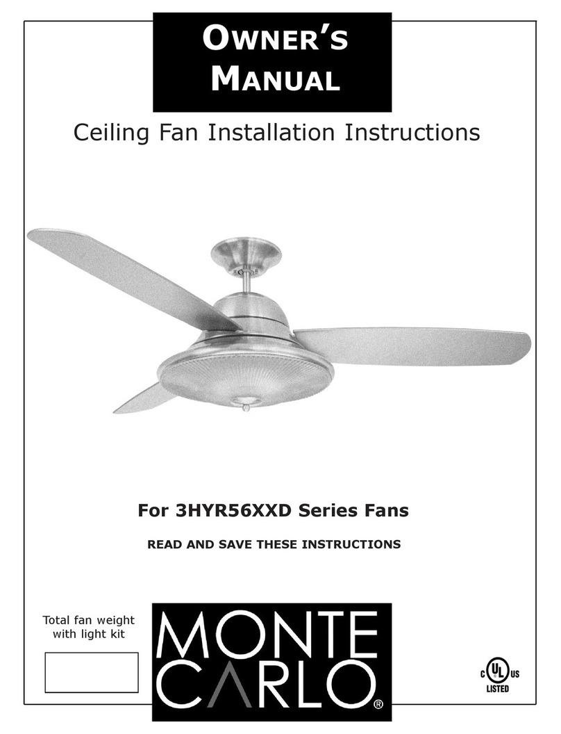 Monte Carlo Fan Company 3HYR56**D Series User manual Monte Carlo Fan Company 3HYR56**D Series User manual