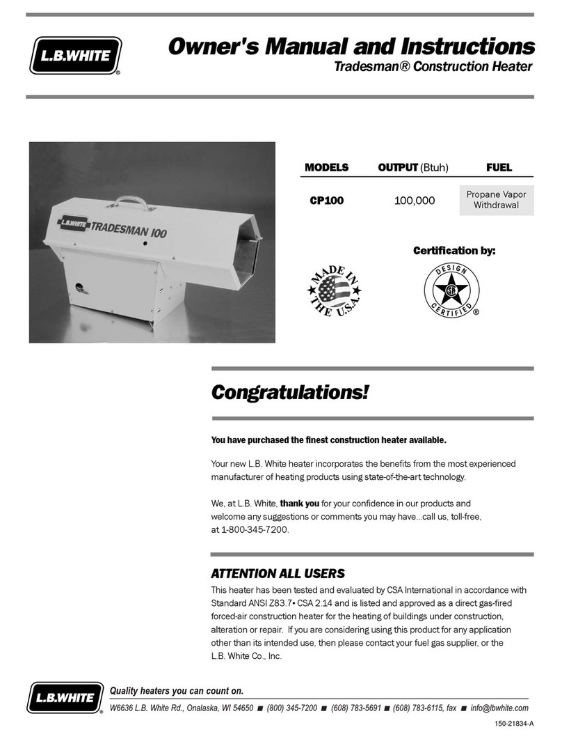 L.B. White Tradesman CP100 Owner's manual and instructions L.B. White Tradesman CP100 Owner's manual and instructions