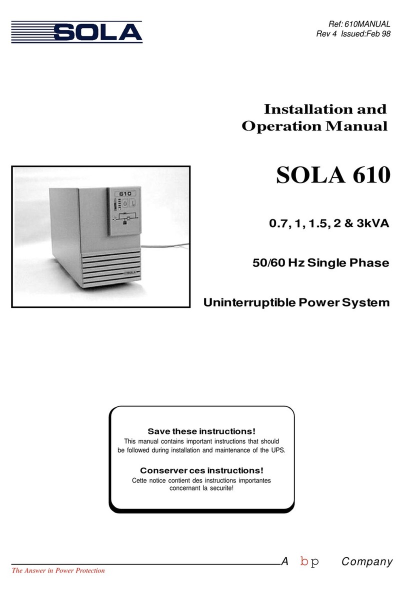 Sola 610 User manual