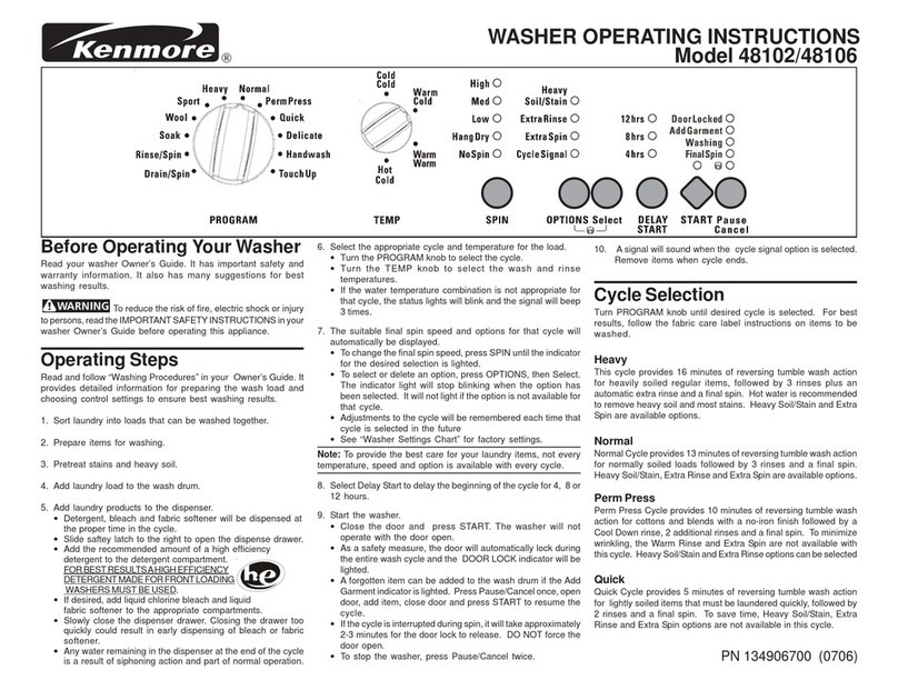 Kenmore 48102 User manual