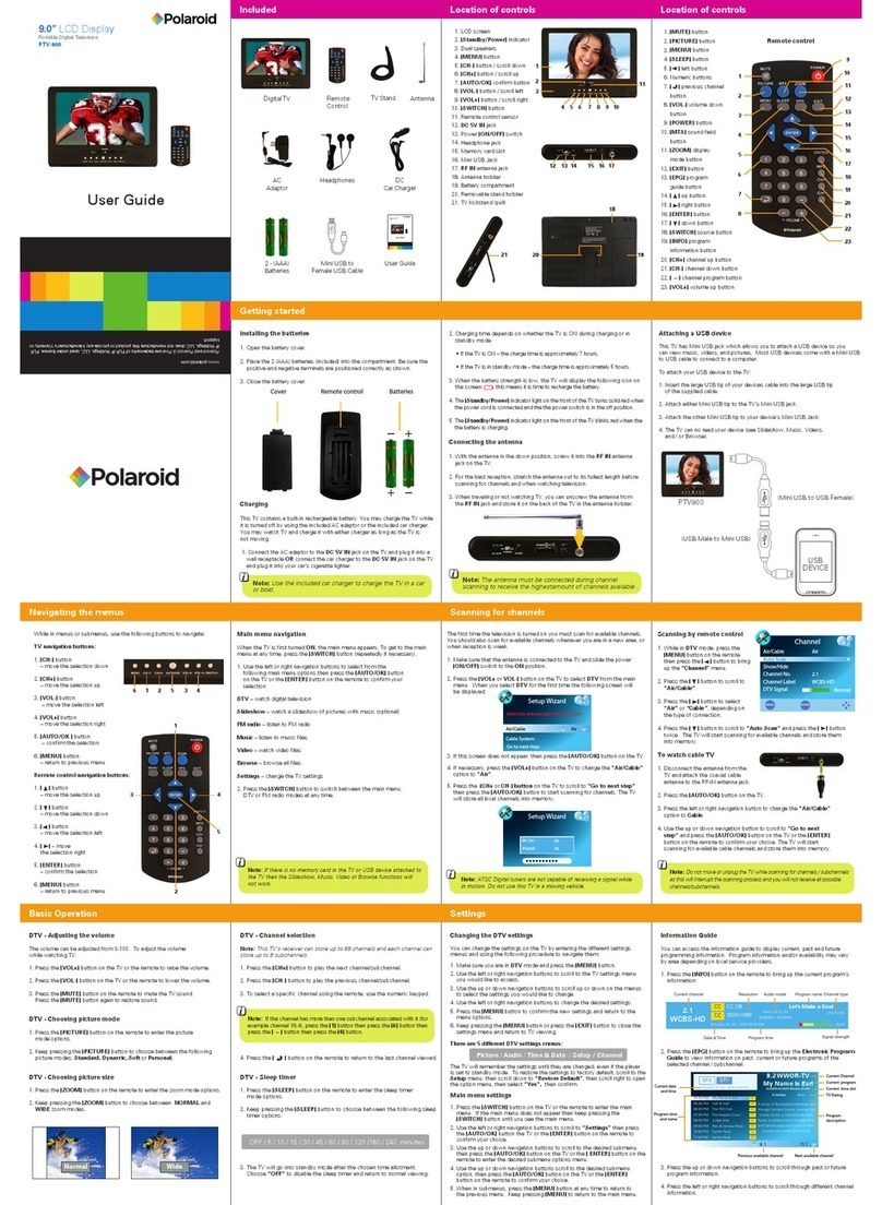 Polaroid PTV-900 User manual