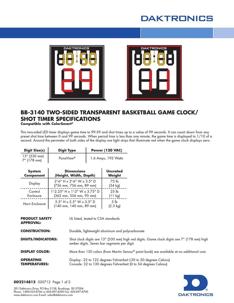 Daktronics bb-3140 Specifications