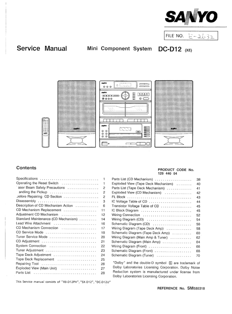 Sanyo DC-D12 Service manual