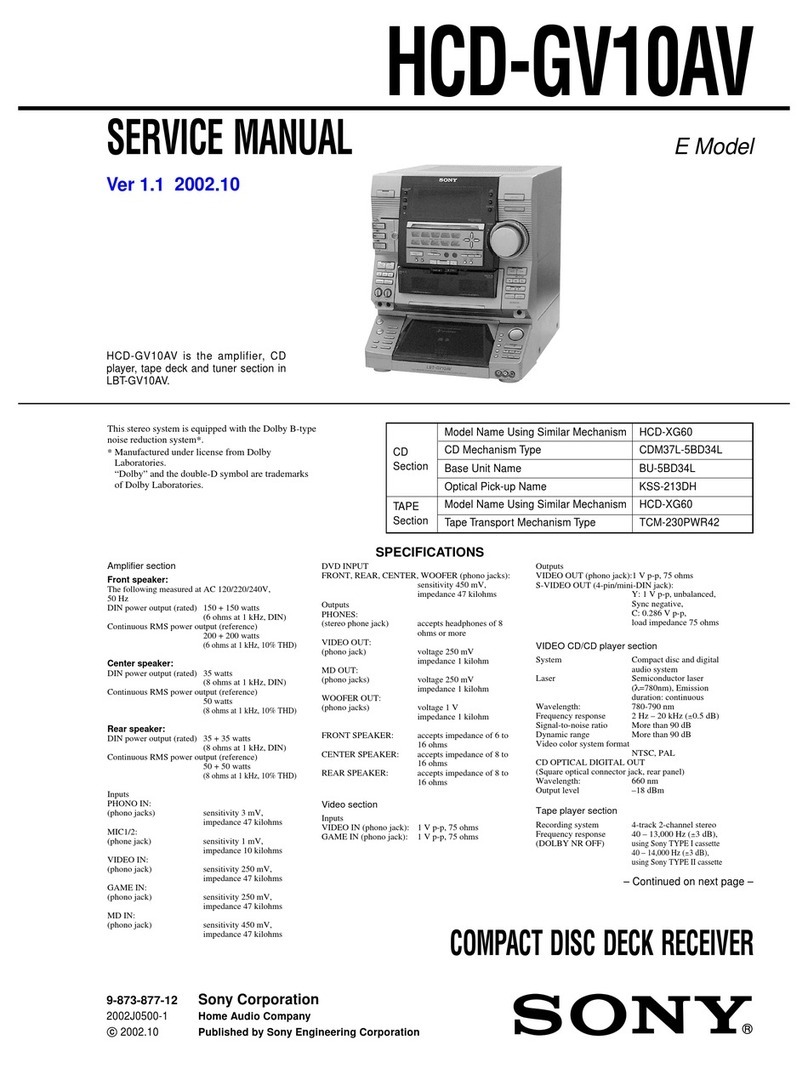 Sony HCD-GV10AV Service manual