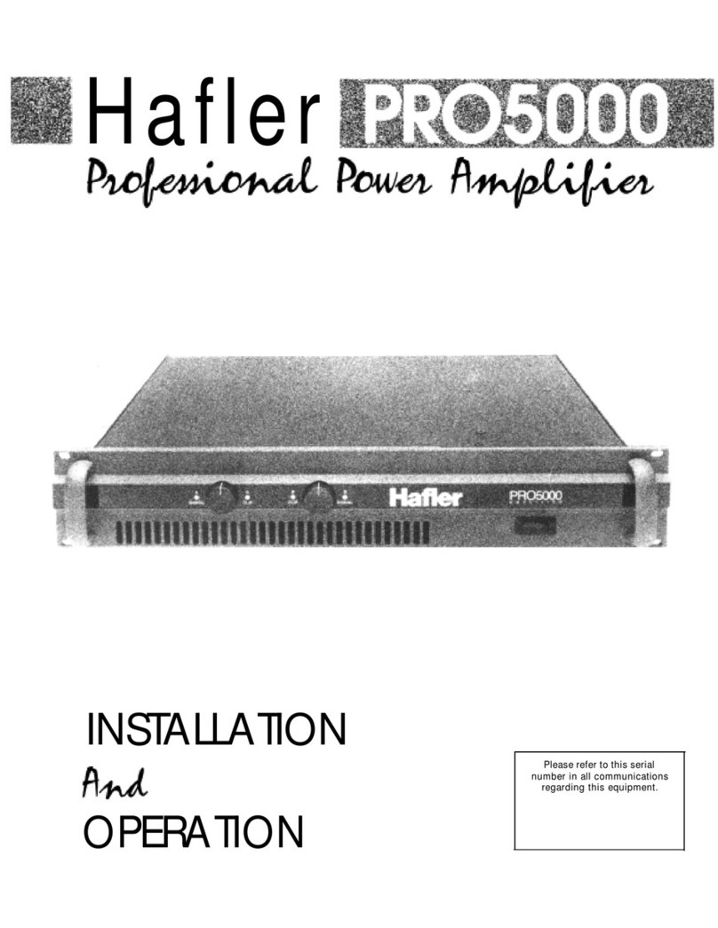 Hafler PRO5000 Installation and operation Hafler PRO5000 Installation and operation