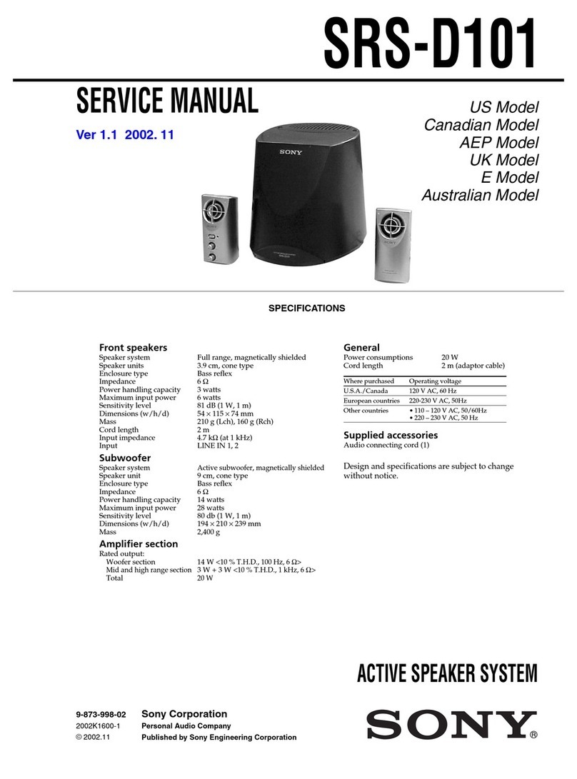 Sony SRS-D101 User manual Sony SRS-D101 User manual