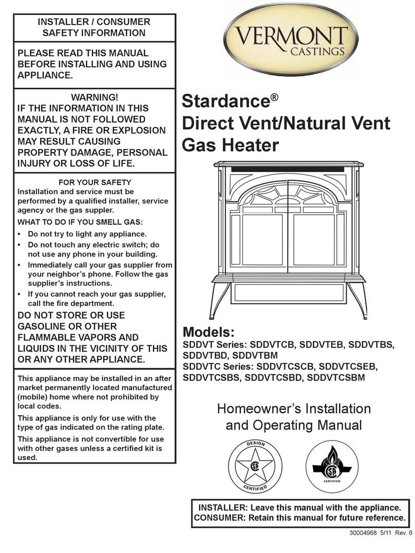 Vermont Castings SDDVTEB Mounting instructions