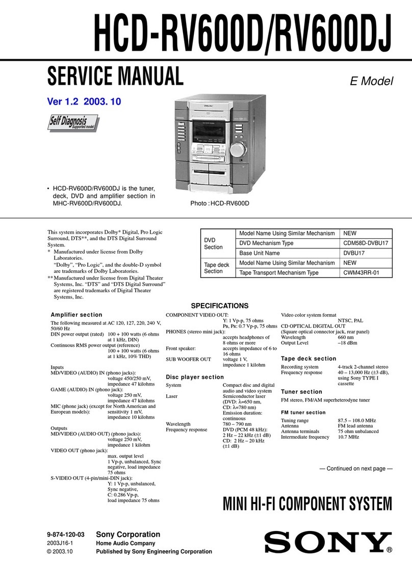Sony HCD-RV600D User manual