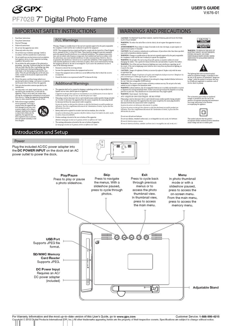 GPX PF702B User manual
