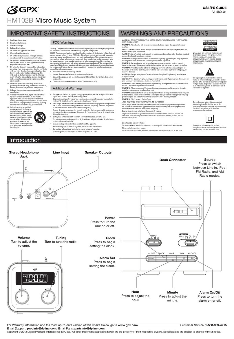 GPX HM102B User manual