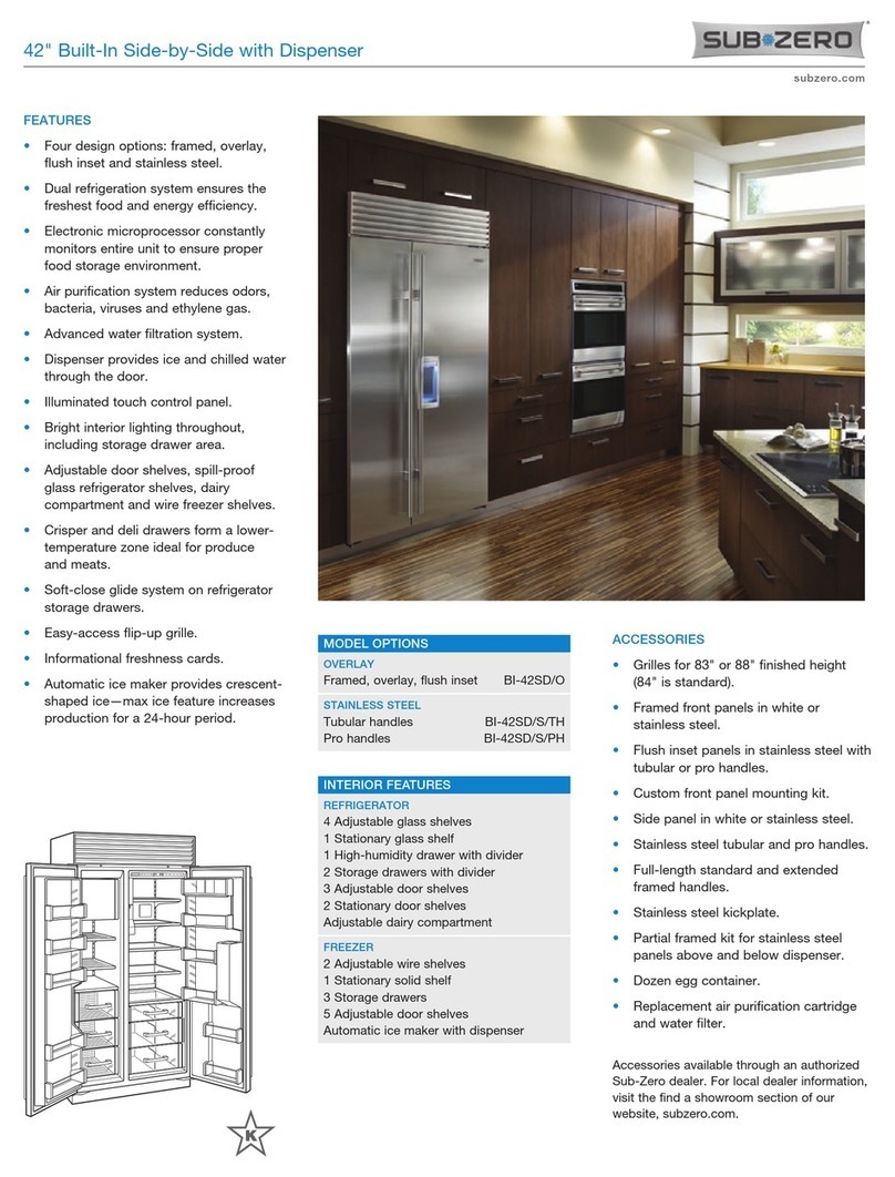 Sub-Zero BI-42SD/S/PH User manual Sub-Zero BI-42SD/S/PH User manual