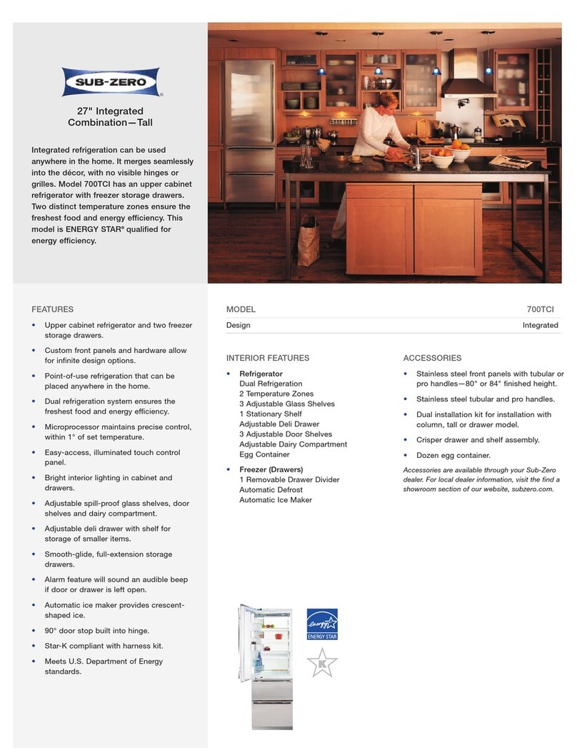 Sub-Zero 700TCI User manual Sub-Zero 700TCI User manual