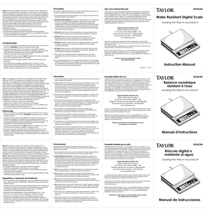 Taylor TE10CSW instruction manual