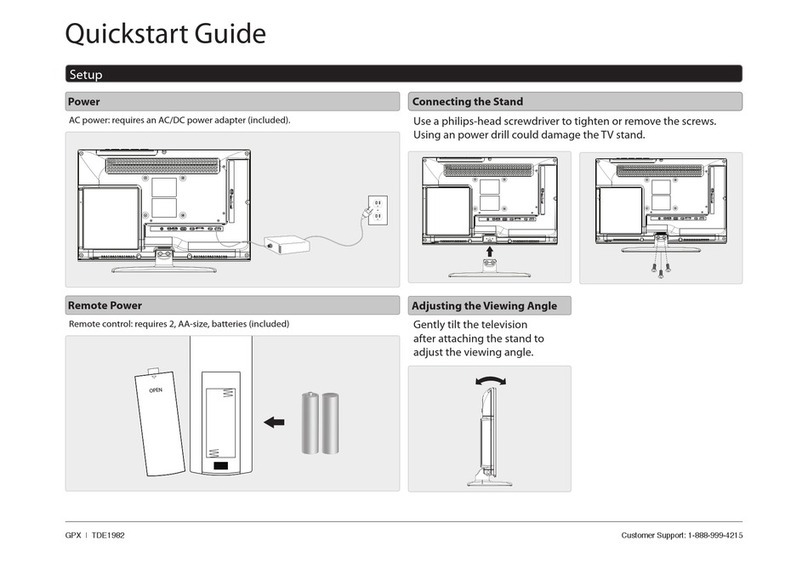 GPX TDE1982 quick start guide