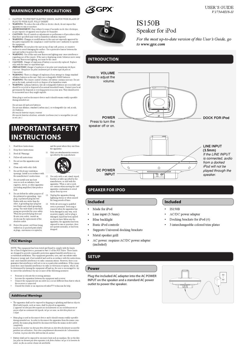 GPX IS150B User manual