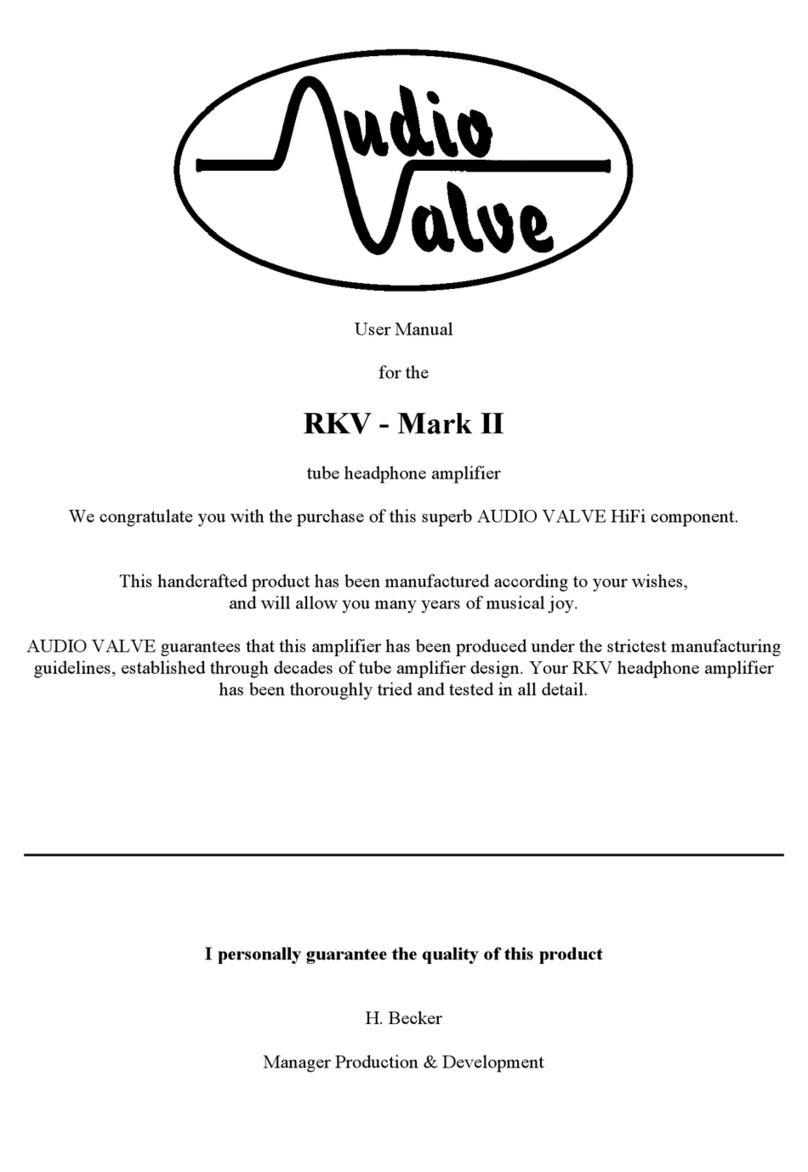 Audio Valve RKV - Mark II User manual