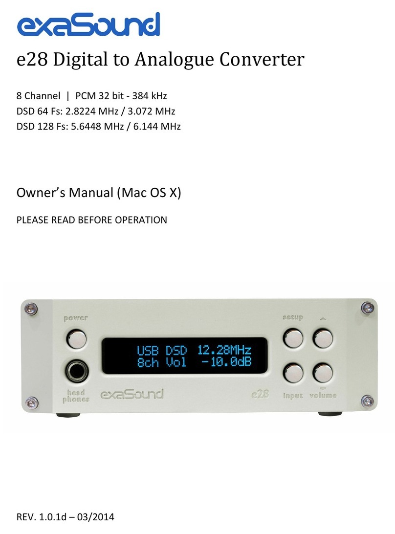 exaSound e28 owner's manual
