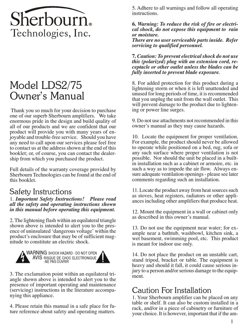 Sherbourn LDS2/75 owner's manual