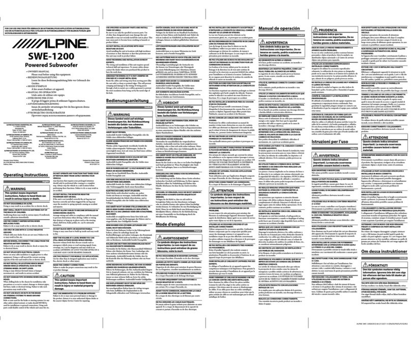 Alpine SWE-1200 User manual Alpine SWE-1200 User manual