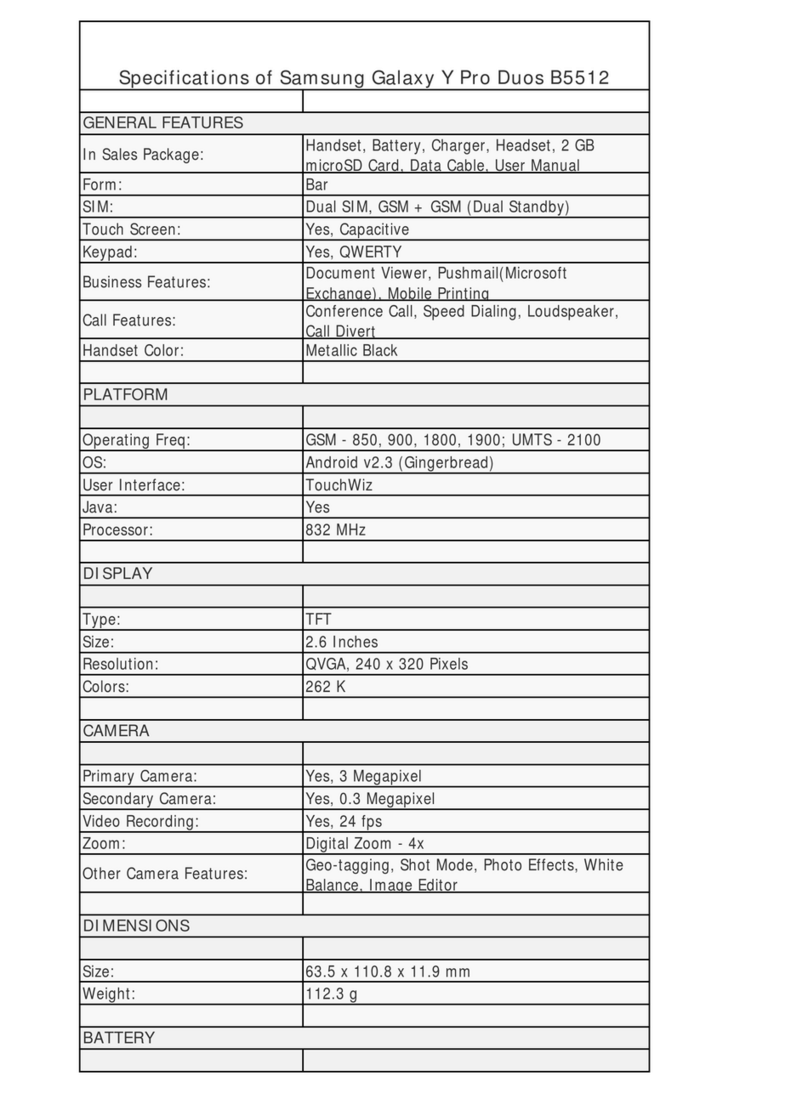 Samsung Galaxy Y Pro Duos B5512 User manual