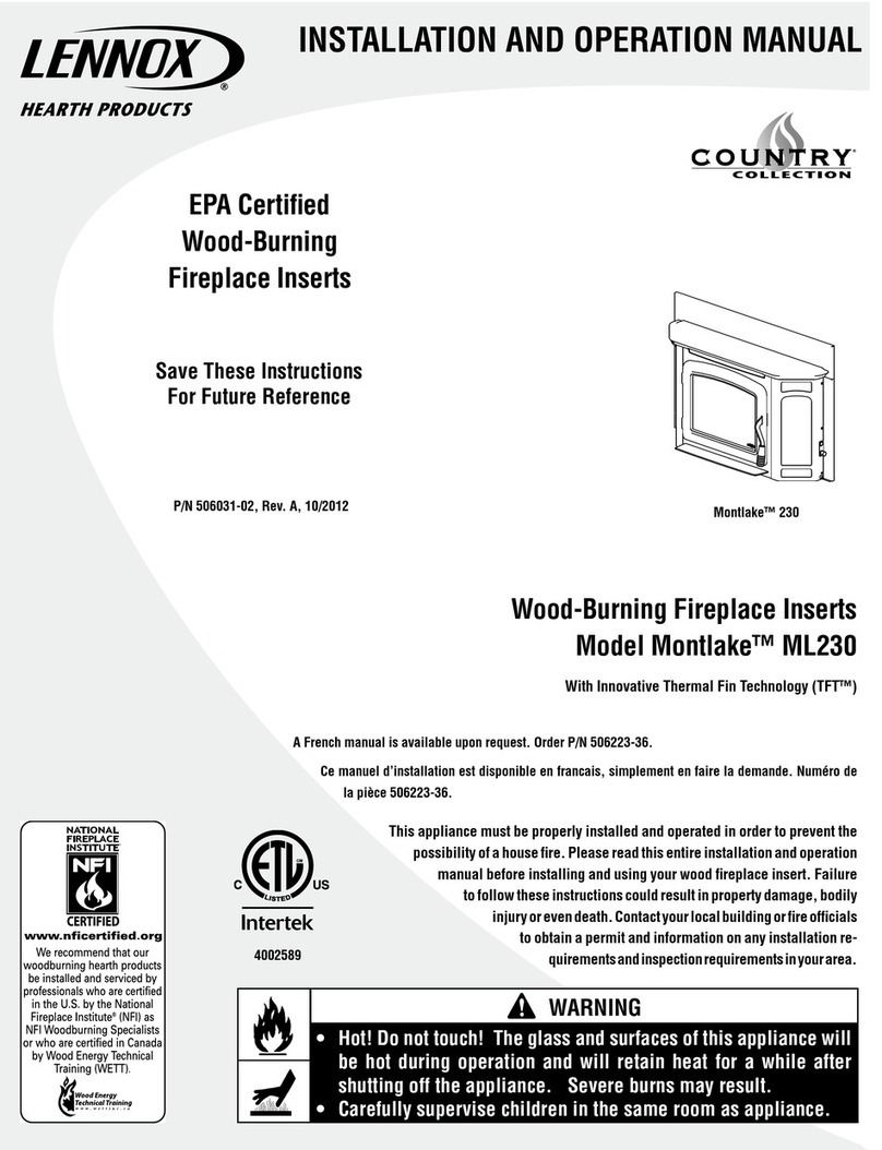 Lennox Hearth Products Montlake ML230 User manual