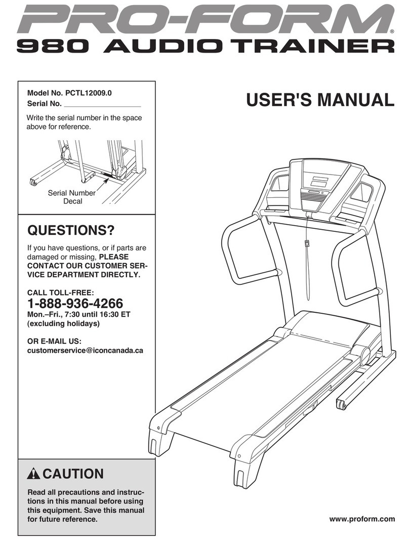 Pro-Form 980 Audio Trainer User manual