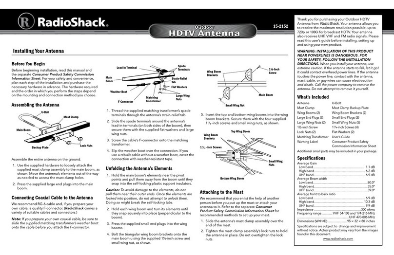 Radio Shack 15-2152 manual