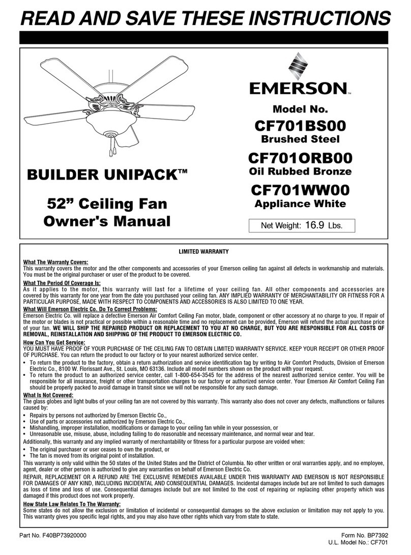 Emerson BUILDER UNIPACK CF701BS00 owner's manual Emerson BUILDER UNIPACK CF701BS00 owner's manual