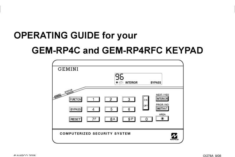 NAPCO Gemini GEM-RP4C User manual NAPCO Gemini GEM-RP4C User manual
