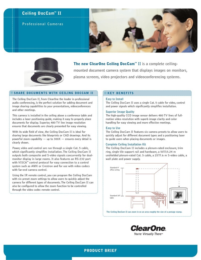 Clear One Ceiling DocCam II Installation instructions