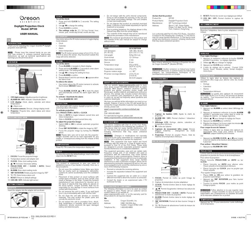 Oregon Scientific DP100 user manual Oregon Scientific DP100 user manual
