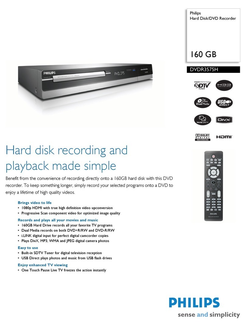 Philips DVDR3575H/37 Specifications