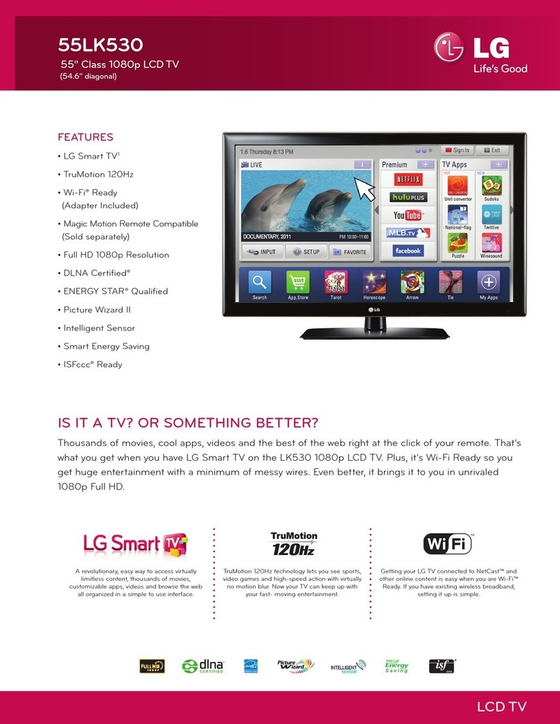 LG 55LK530 Installation and operation manual