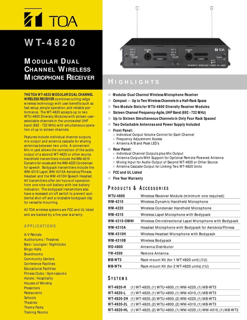 Toa WT-4820 Specifications