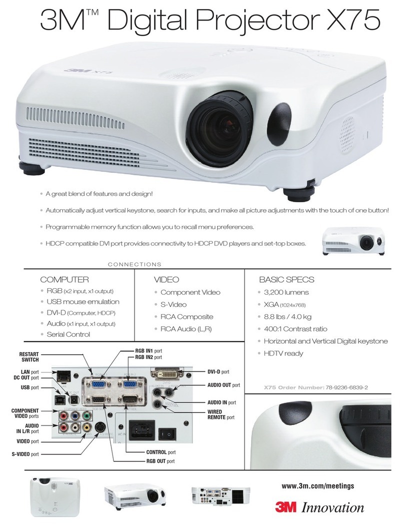 3M Digital Projector X75 User manual