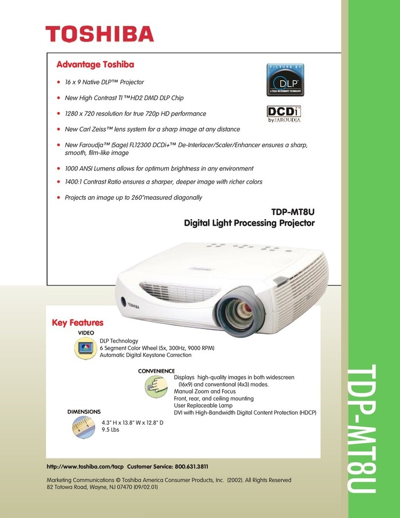 Toshiba TDP-MT8U Specifications