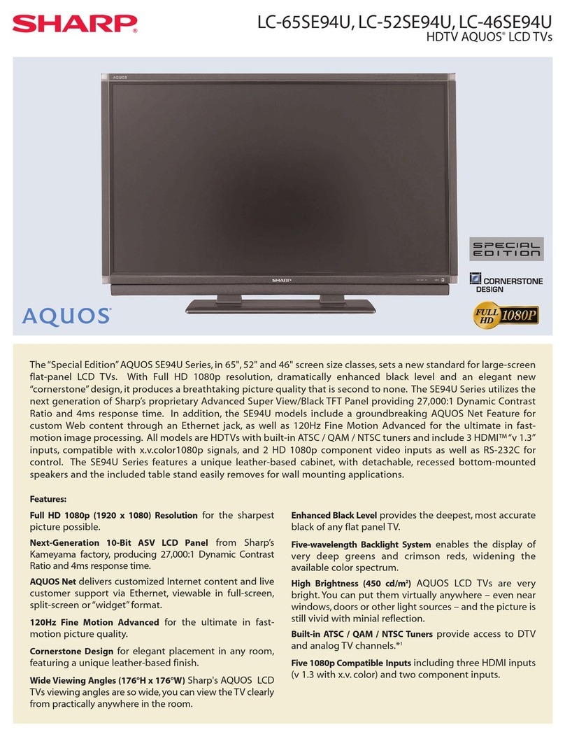 Sharp Aquos LC-65SE94U User manual