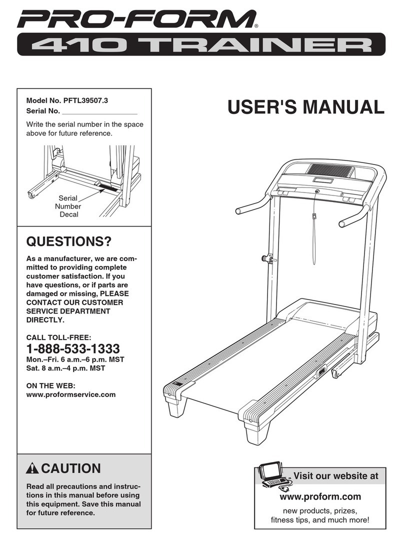 Pro-Form 410 Ce Elliptical user manual