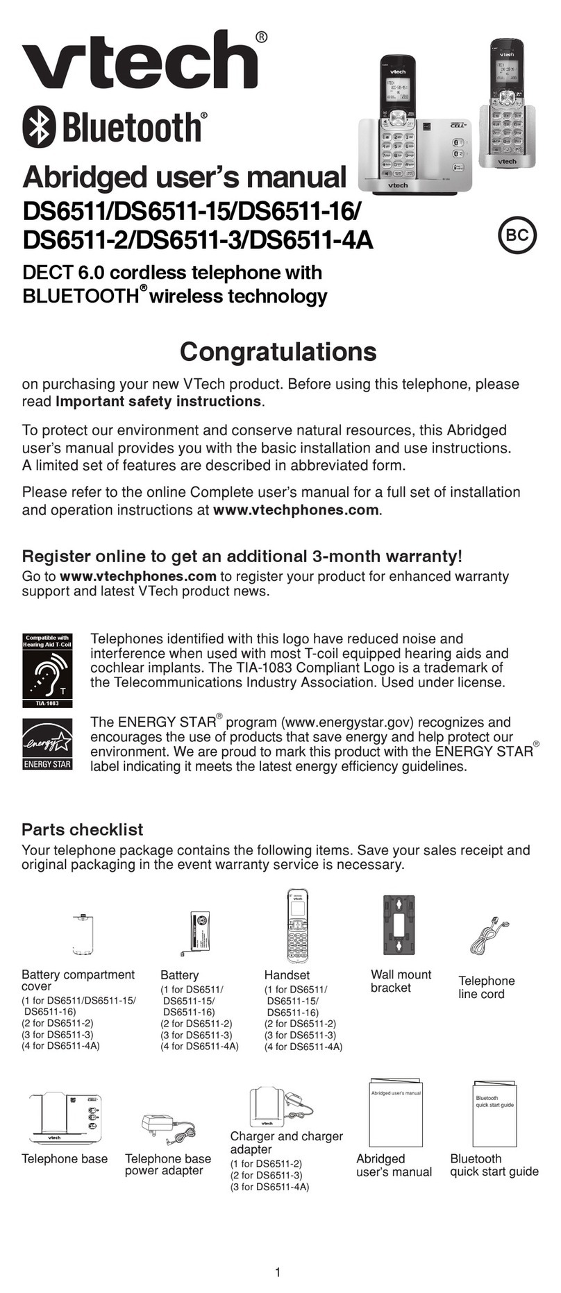 V-tech DS6511 User manual