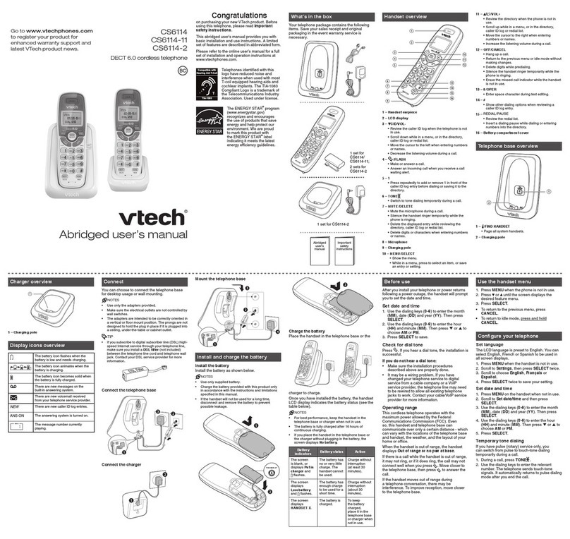 V-tech CS6114 User manual