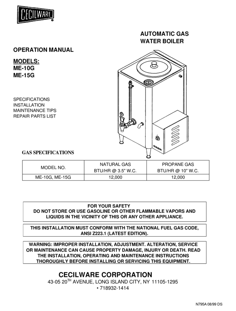 Cecilware ME-10G User manual