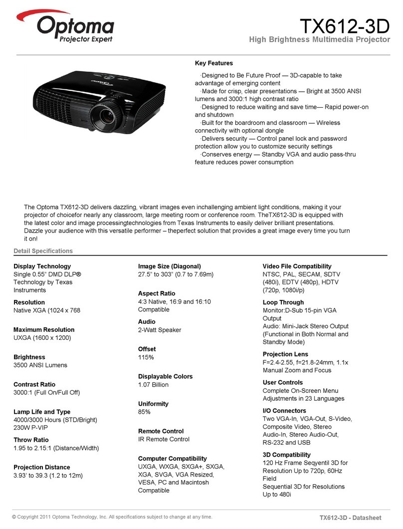 Optoma TX612-3D User manual