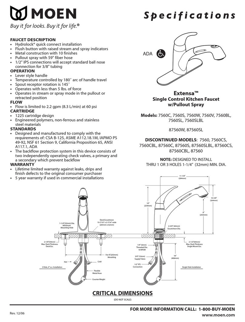 Moen Extensa 7560C User manual