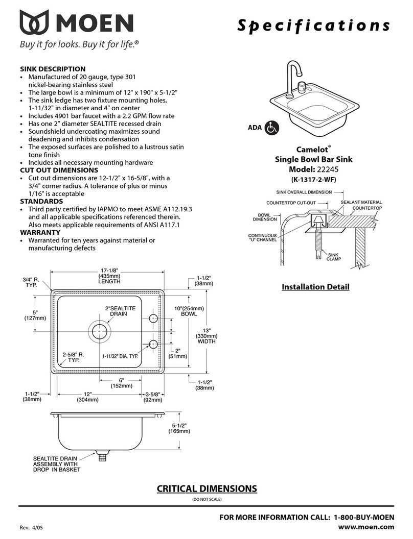 Moen Camelot 22245 User manual