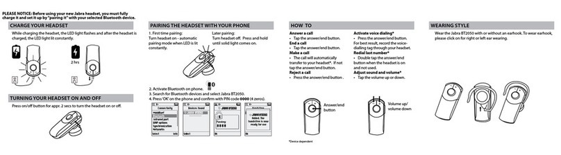 Jabra BT2050 Instruction manual