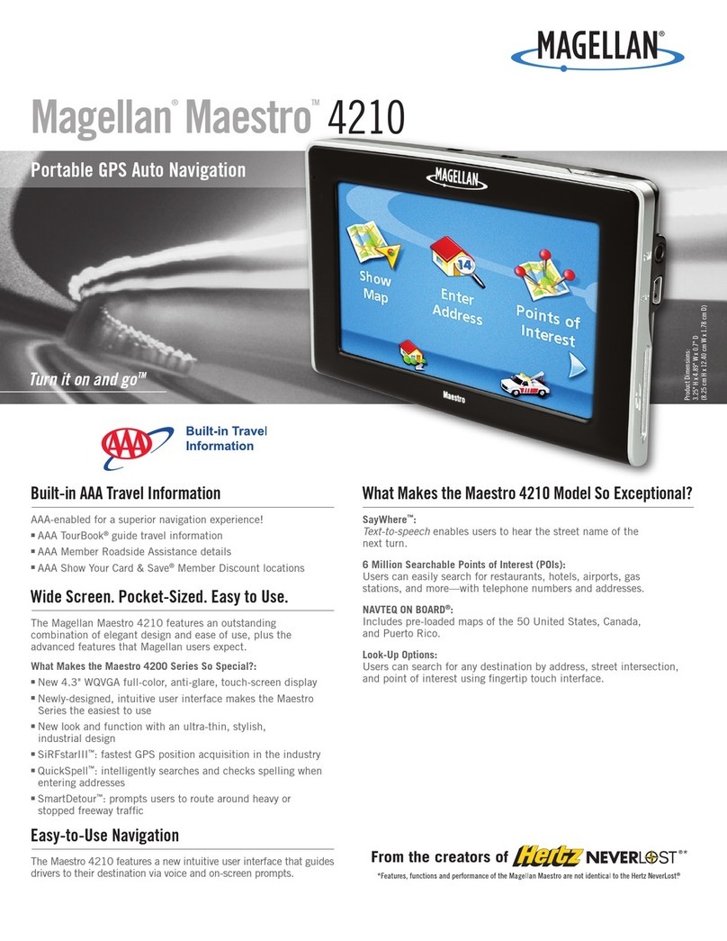 Magellan Maestro 4210 - Automotive GPS Receiver Specification sheet