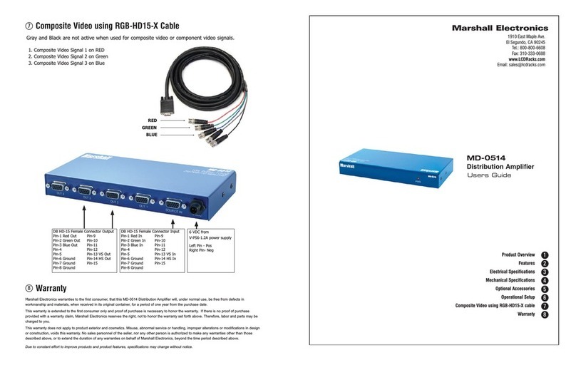 Marshall Electronics MD-0514 User manual Marshall Electronics MD-0514 User manual