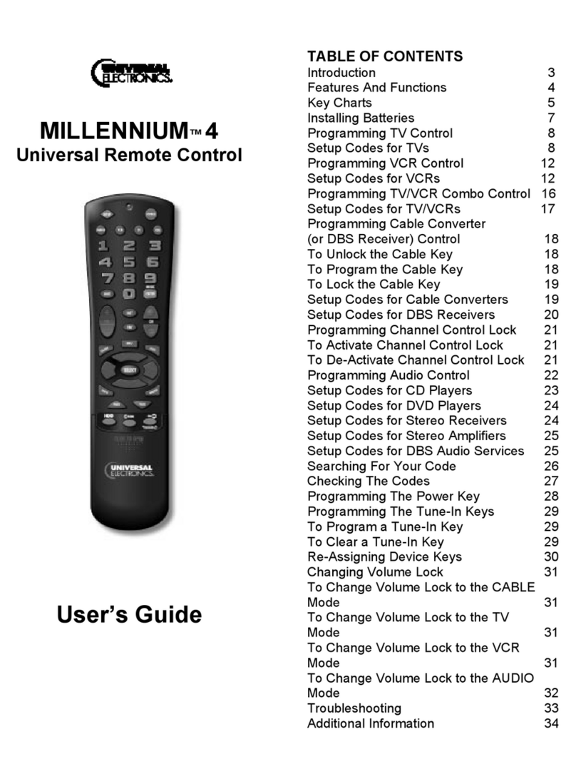 Universal Electronics Millennium 4 User manual
