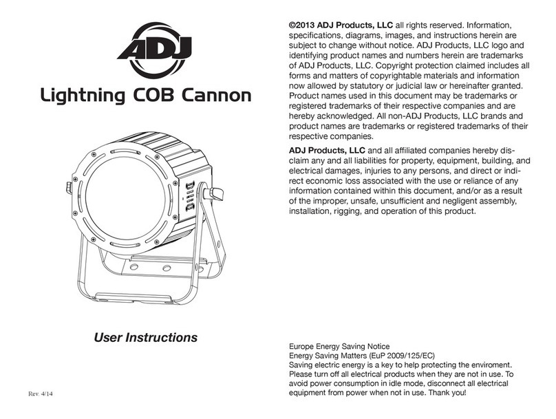 American DJ Lightning COB Cannon User manual