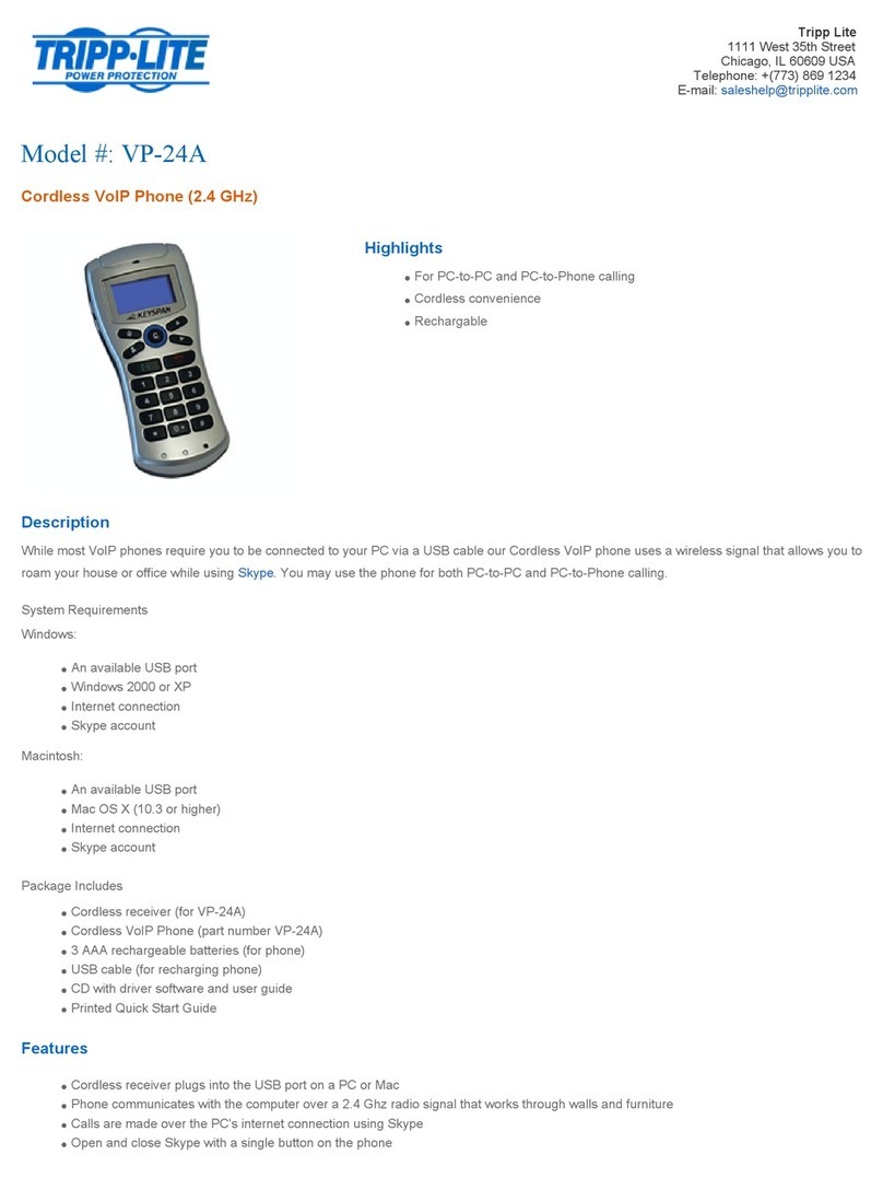 Tripp Lite VP-24A Specifications